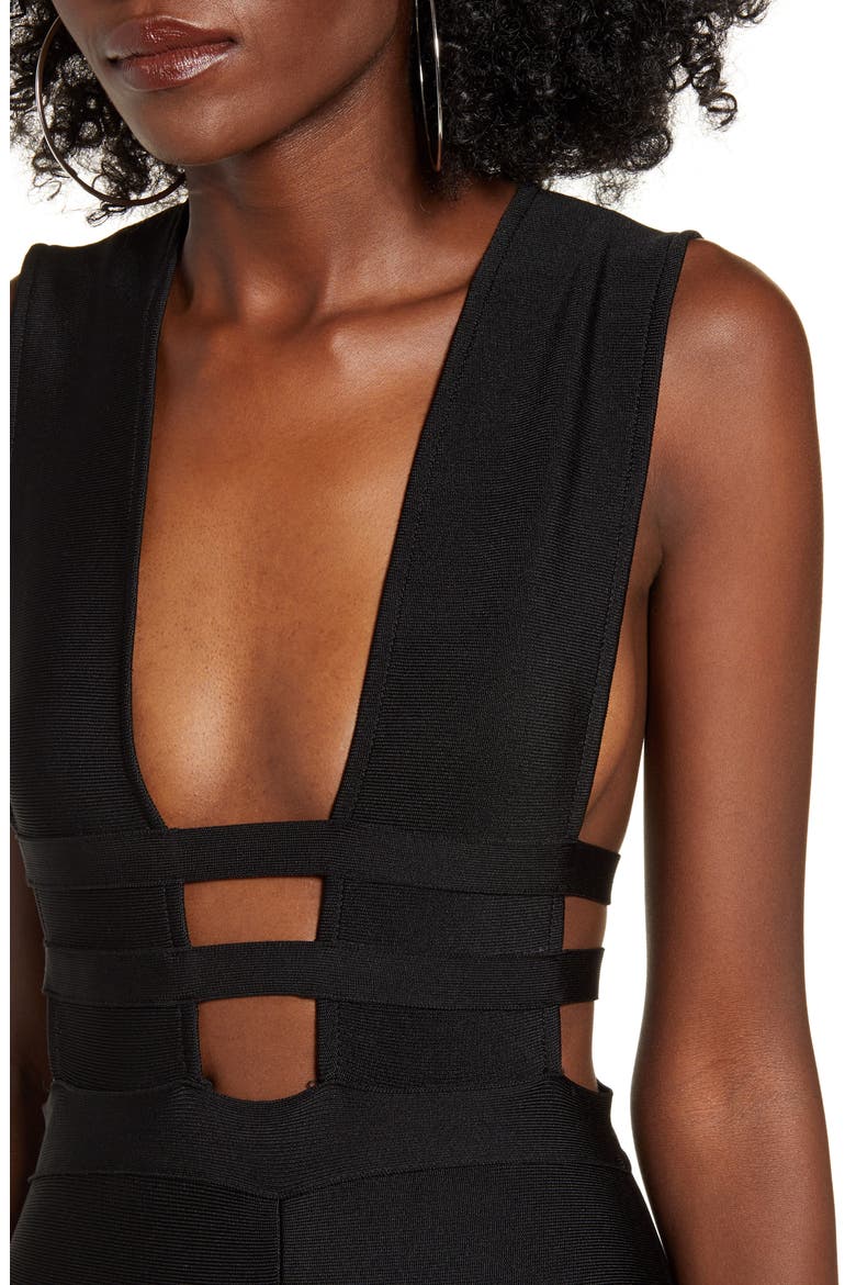 Marilyn Cutout Jumpsuit, Alternate, color, BLACK