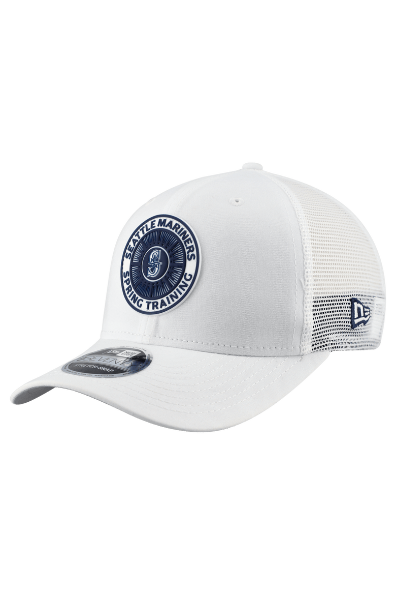 Men's New Era  White Seattle Mariners 2026 Spring Training Fan Pack 9SEVENTY Adjustable Trucker Hat, Main, color, White