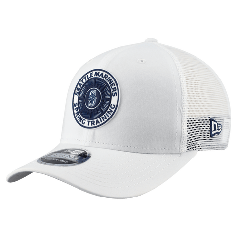 Men's New Era  White Seattle Mariners 2026 Spring Training Fan Pack 9SEVENTY Adjustable Trucker Hat