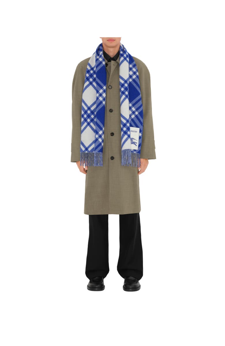 Burberry Check Cashmere Scarf, Alternate, color, Knight