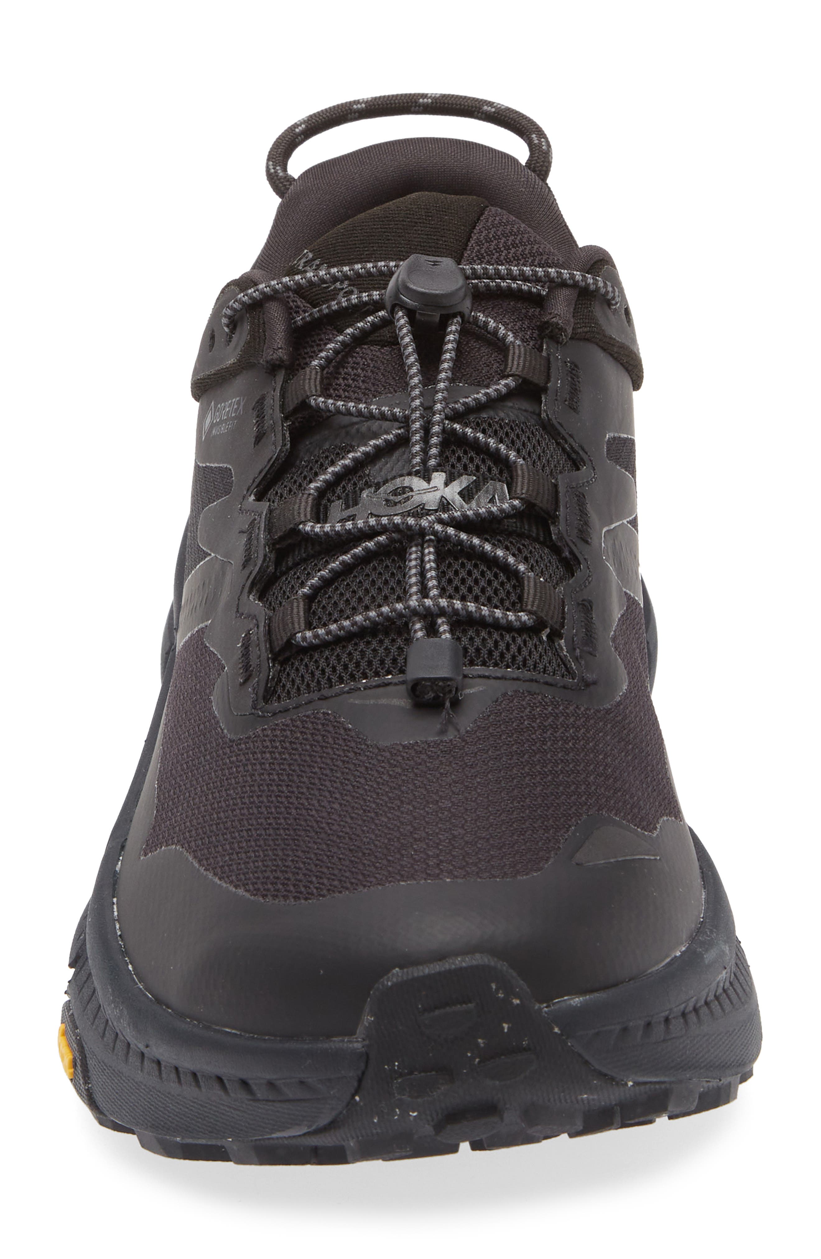 HOKA Transport Gore-Tex<sup>®</sup> Waterproof Running Shoe, Alternate, color, Black / Black