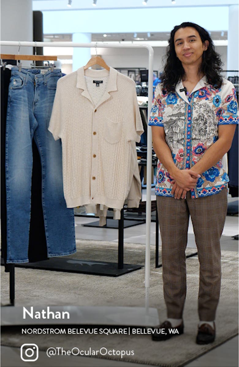 Mixed Stitch Short Sleeve Cardigan, sales video thumbnail