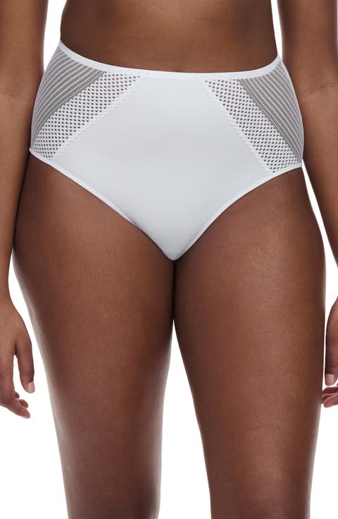 Lace Trim High Waist Briefs