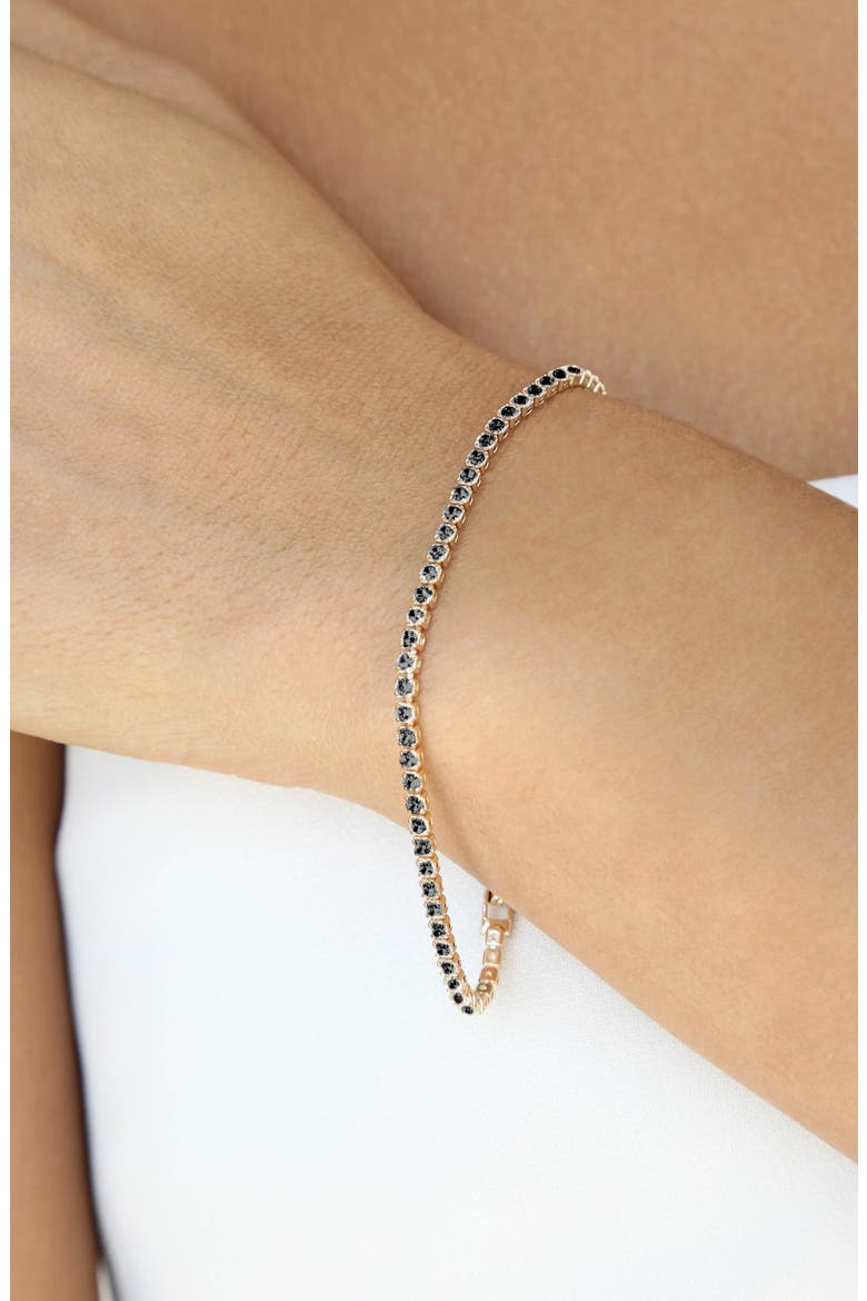 Minimalist Cubic Zirconia Tennis Bracelet, Alternate, color, BLACK
