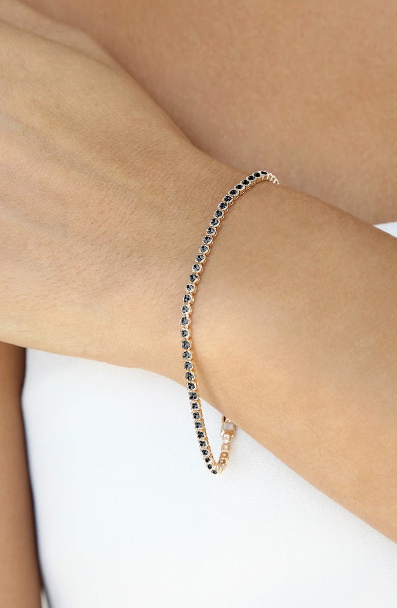 Ettika Minimalist Cubic Zirconia Tennis Bracelet, Alternate, color, Black