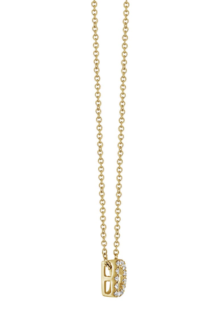 18k Gold Pavé Diamond Initial Pendant Necklace, Alternate, color, YELLOW