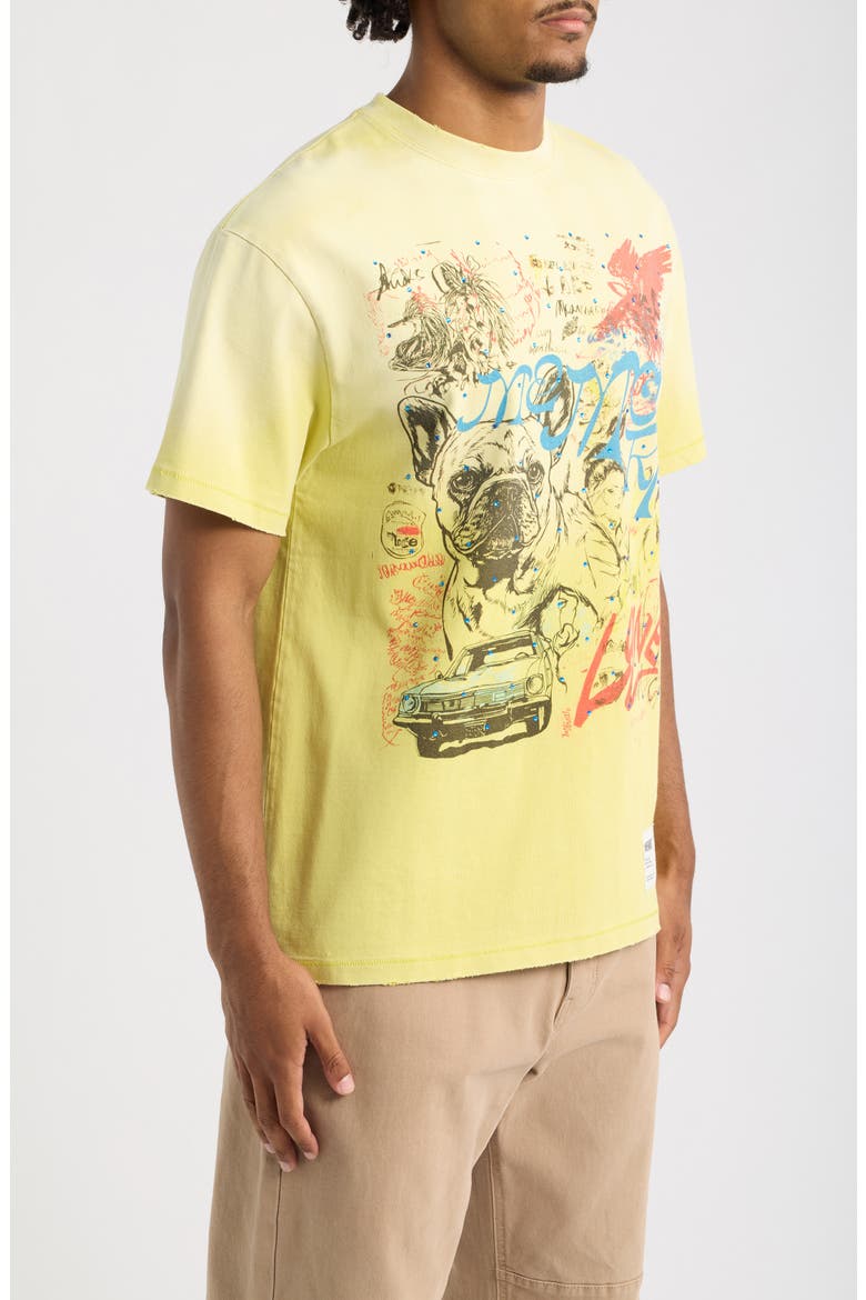 Bored in Class Oversize Cotton Graphic T-Shirt, Alternate, color, FADED SUNFLOWER
