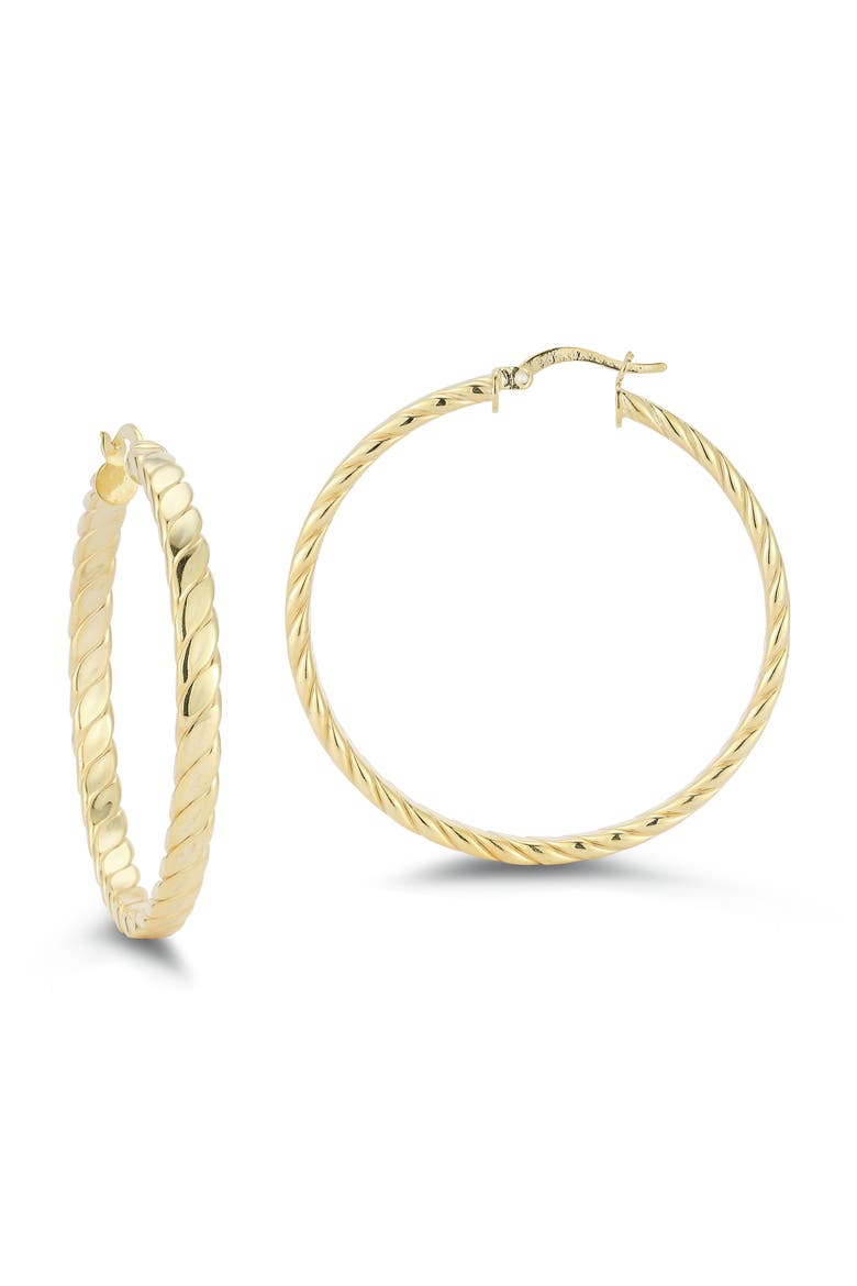 Twist Hoop Earrings, Main, color, GOLD