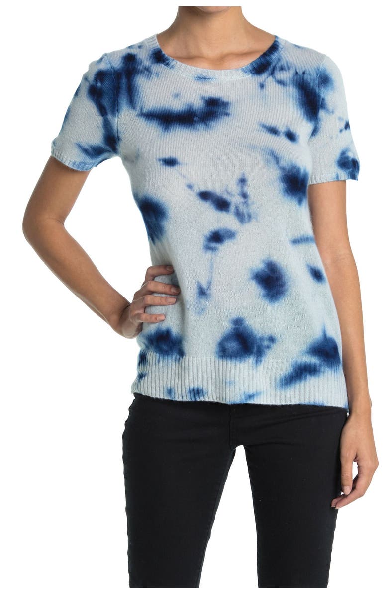 QUINN Cashmere Short Sleeve Tie Dye Sweater, Main, color,