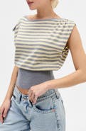 BDG Urban Outfitters Bailey Stripe Boat Neck Crop Top