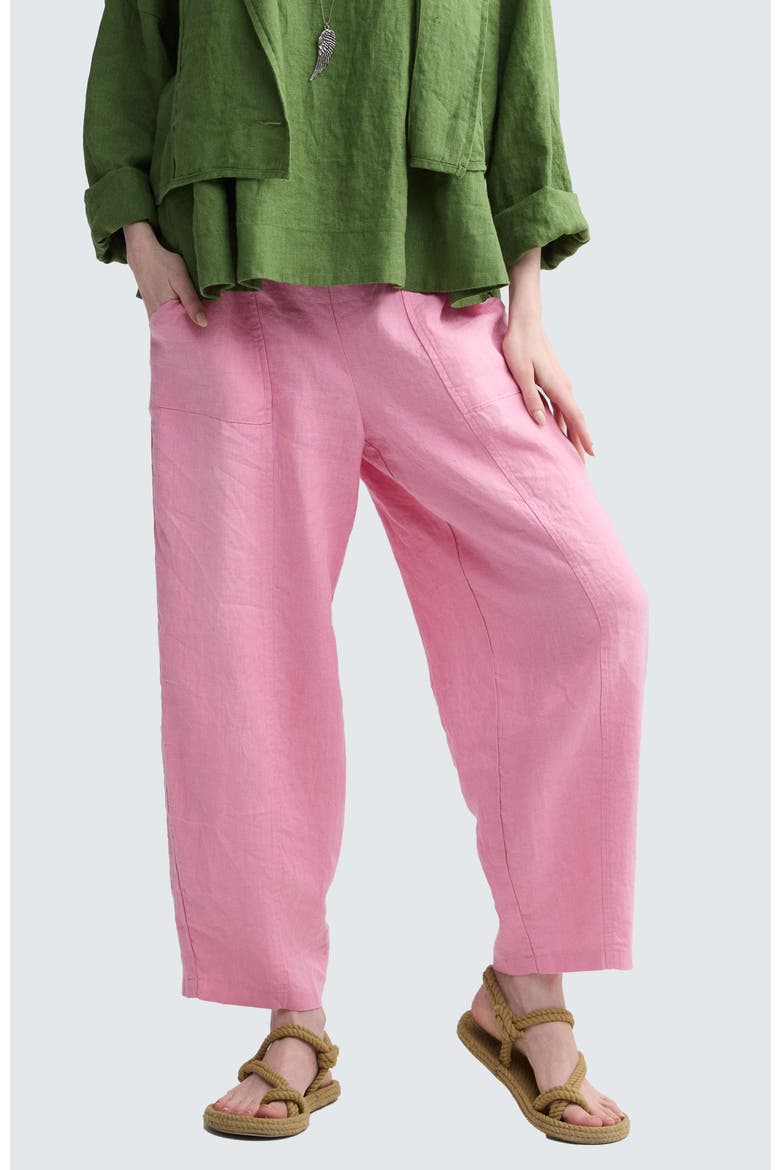 Zenya Solid Linen Pants, Main, color, Pale Pink