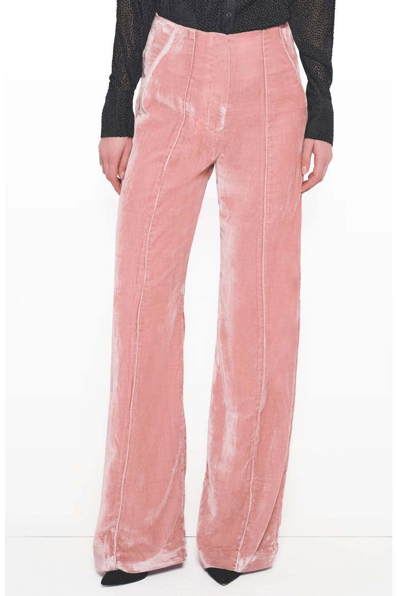 Fiona Velvet Straight Leg Trouser, Main, color, Blush Pink
