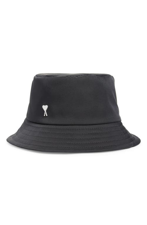 Ami Alexandre Mattiussi Ami Paris Ami De Coeur Stud Technical Twill Bucket Hat In Black