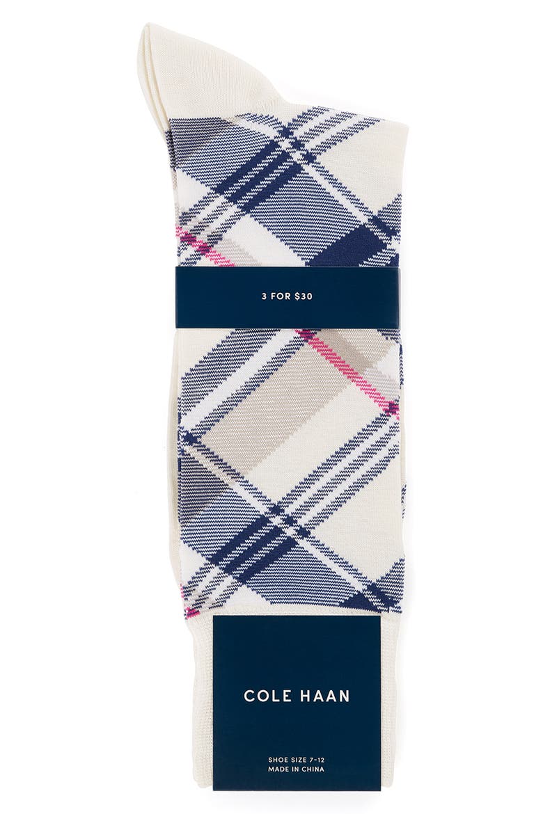 Plaid Socks, Alternate, color, BIRCH