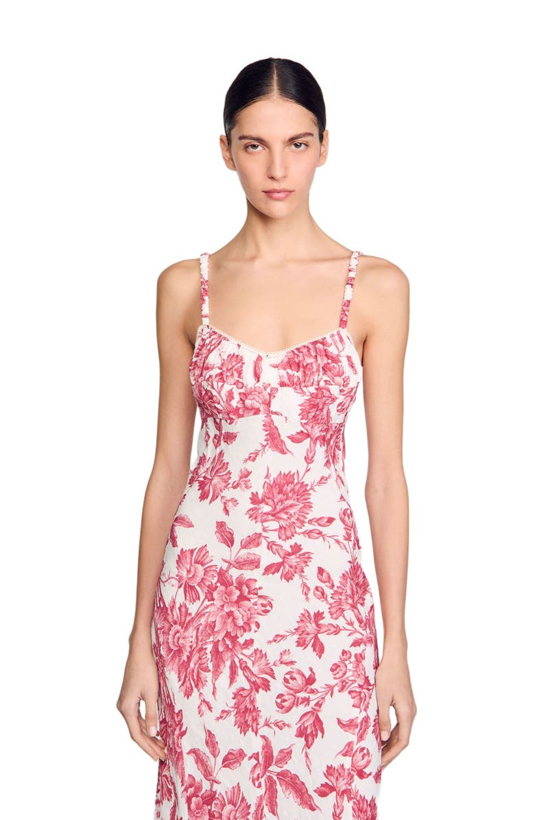 SANDRO Floral print maxi dress, Alternate, color, 