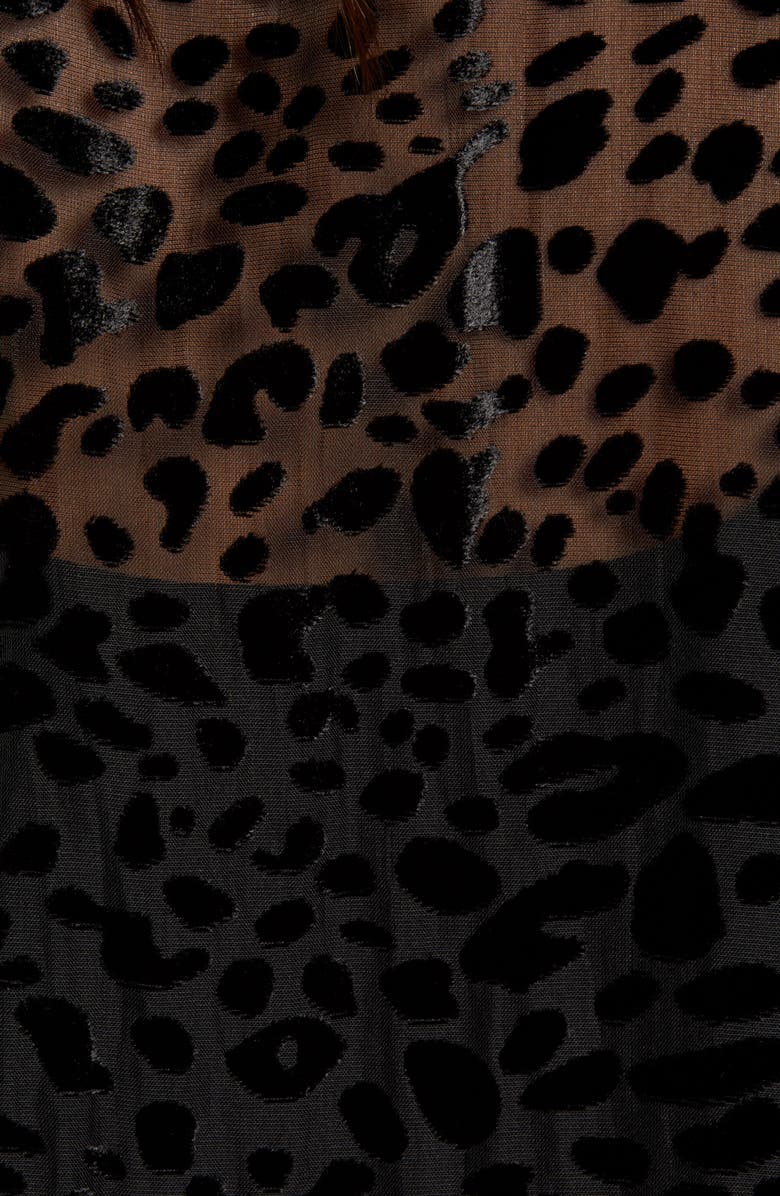 4SI3NNA Lorenza Burnout Velvet Leopard Pattern Long Jacket, Alternate, color, 