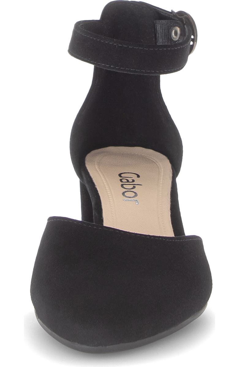 Gabor Ankle Strap Almond Toe Pump, Alternate, color, Black