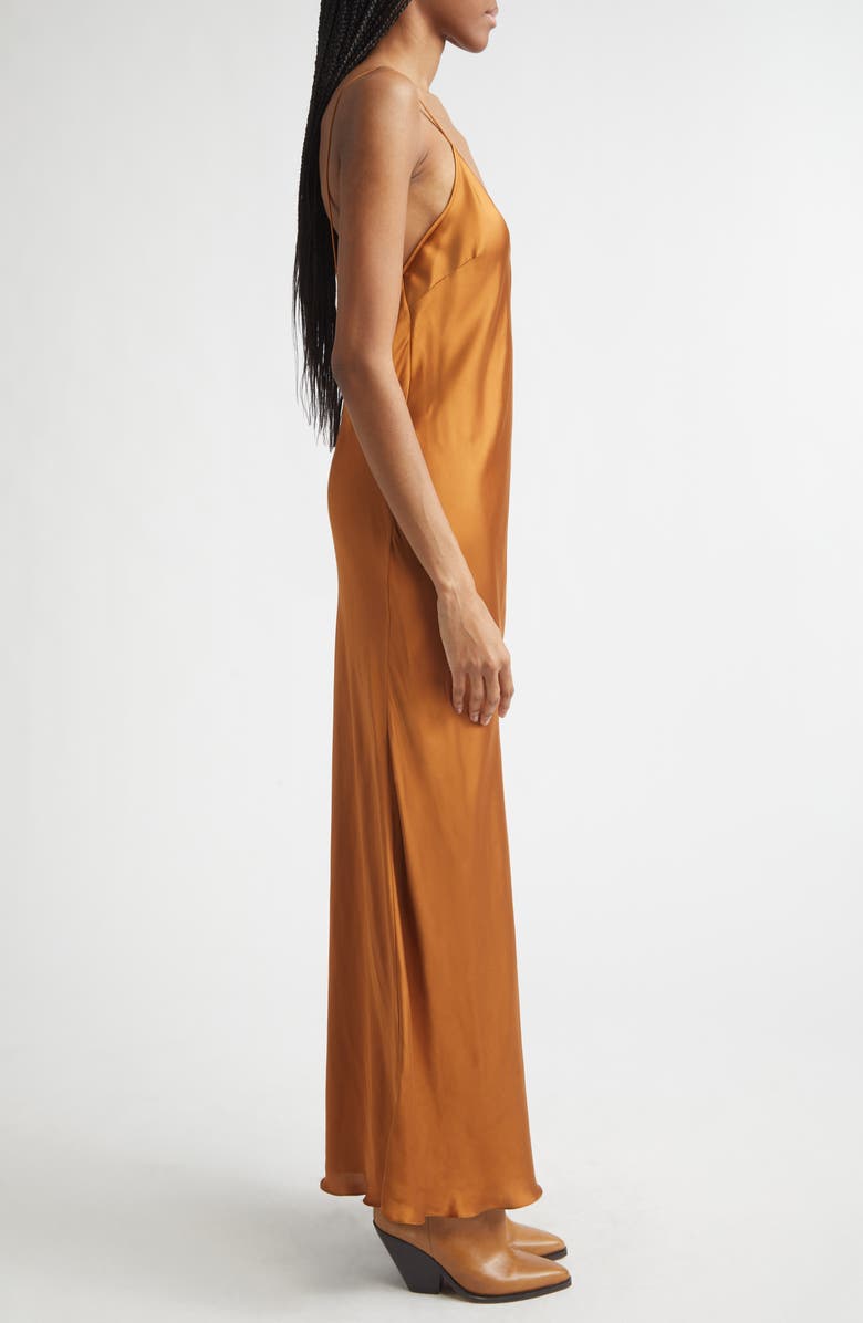 Isabel Marant Nevana Satin Slipdress, Alternate, color, Caramel
