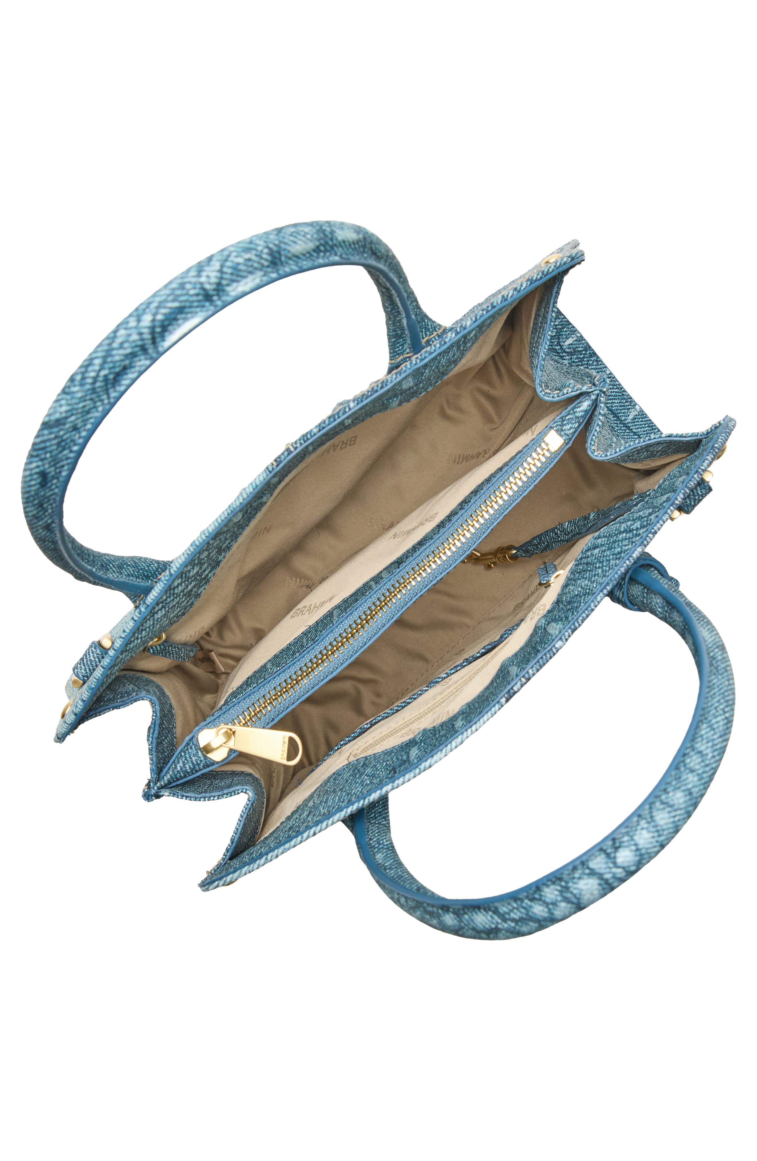 Brahmin Rosetta Croc Embossed Leather Satchel, Alternate, color, 