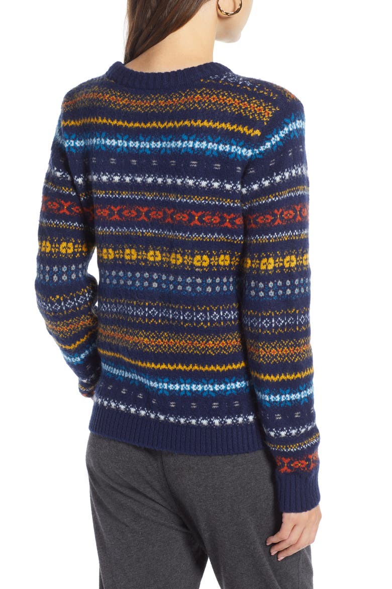 Fair Isle Sweater (Nordstrom Exclusive), Alternate, color, NAVY MARITIME FAIRISLE