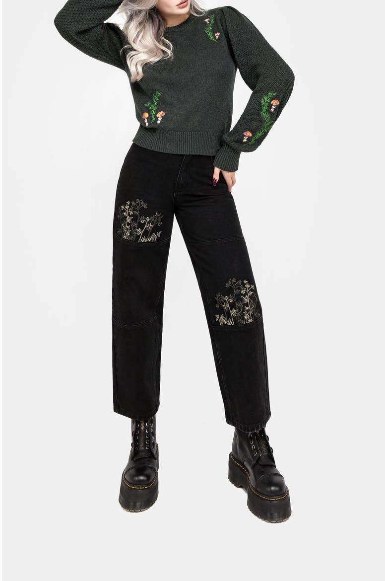Fable Embroidered Knit Jumper, Alternate, color, Green