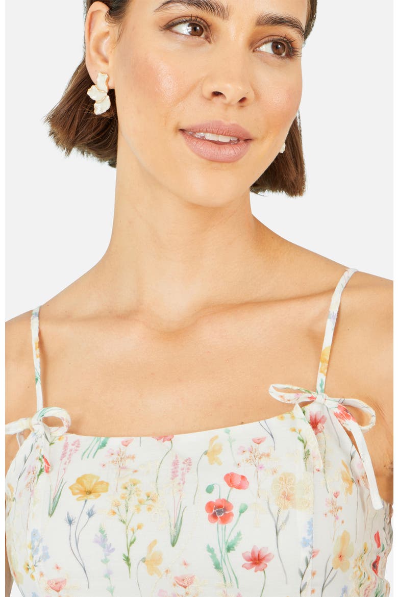 Botanical Embroidery Midi  Dress, Alternate, color, White