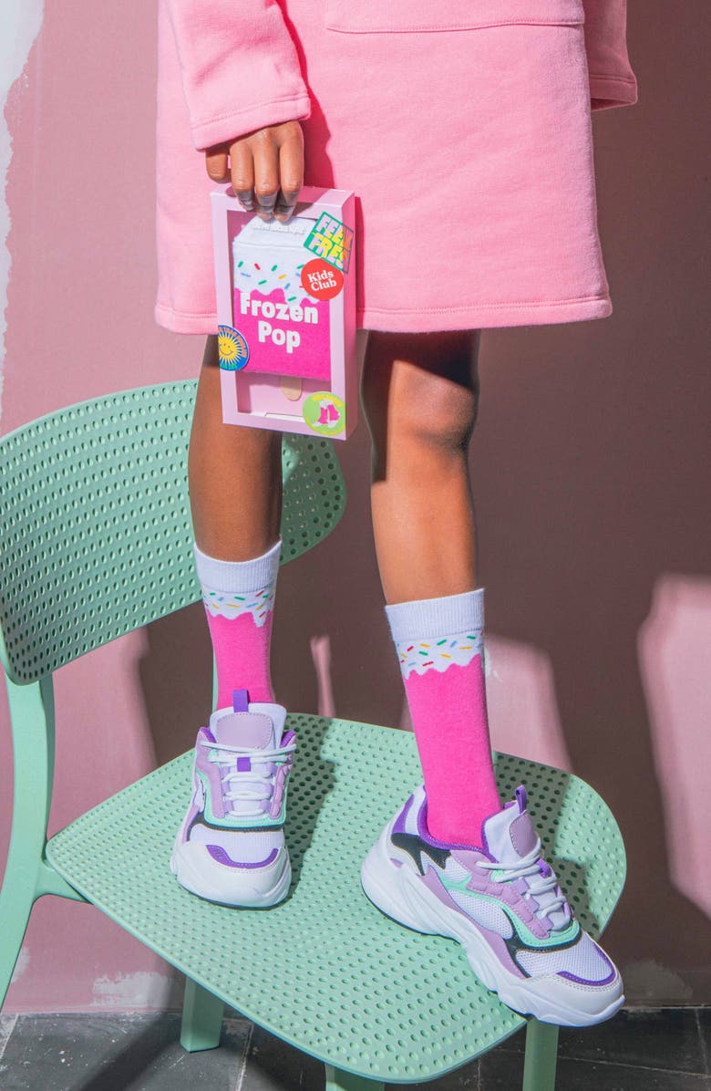 doiy Kids' Strawberry Pop 3D Crew Socks, Alternate, color, Multicolor