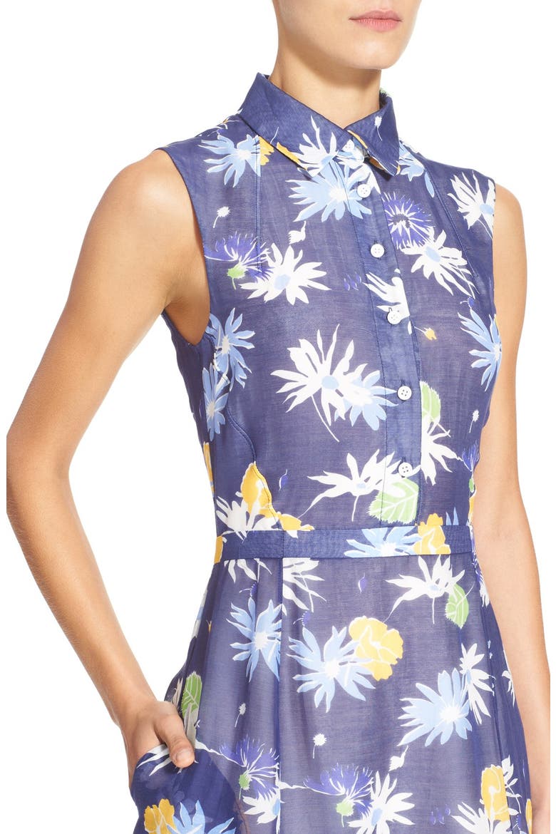 'Derine' Floral Print Sleeveless Dress, Alternate, color, NAVY MULTI
