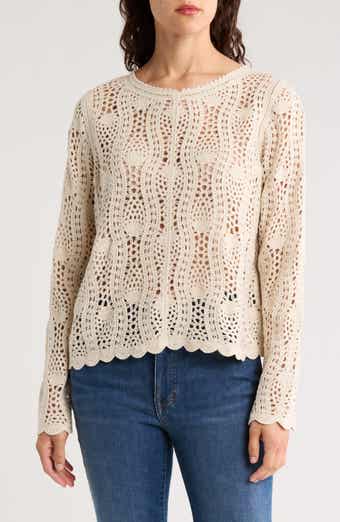 Adrianna Papell Pointelle Sweater