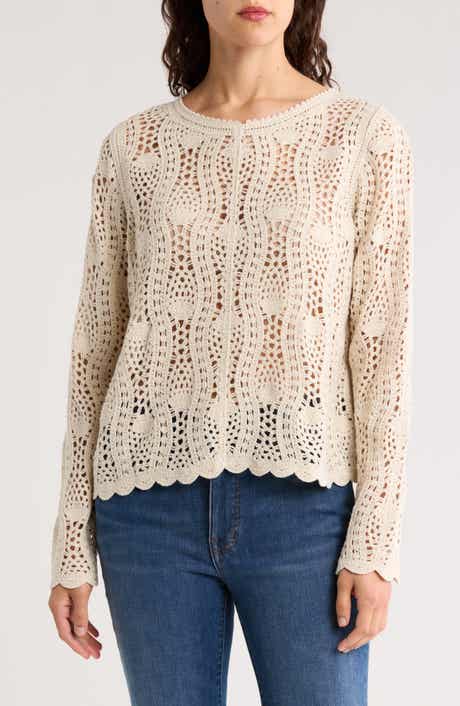 Adrianna Papell Pointelle Sweater