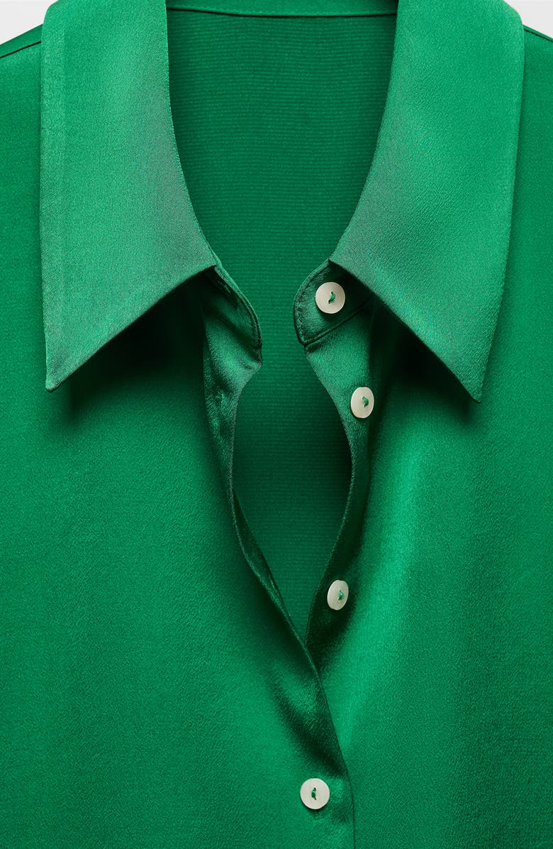 MANGO Satin Button-Up Shirt, Alternate, color, 
