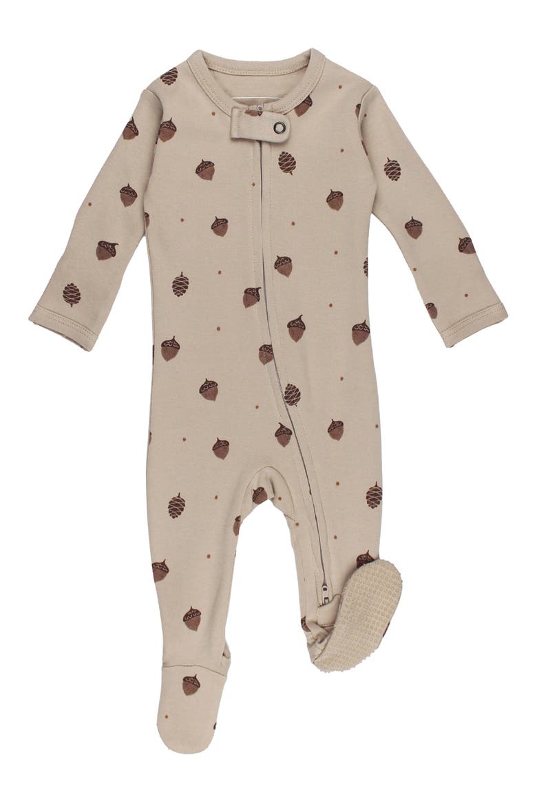 Kids' Organic Cotton Two-Way Zip Footie Pajamas, Main, color, LITTLE ACORN