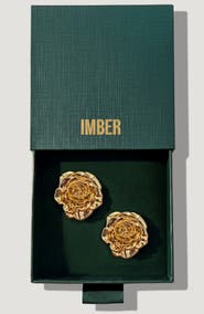 IMBER Rose Statement Stud Earrings