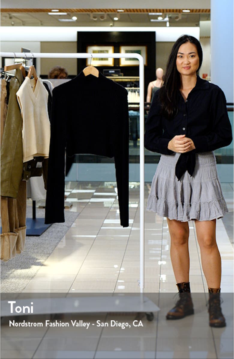 Crop Rib Turtleneck Sweater, sales video thumbnail