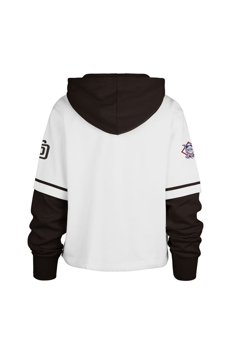 '47 Women's '47 White San Diego Padres Trifecta Shortstop Cropped Pullover Hoodie, Alternate, color, White