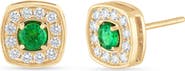 Bony Levy El Mar 18k Gold Emerald and Diamond Stud Earrings