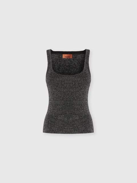 Tank Top In Viscose And Lamé Blend