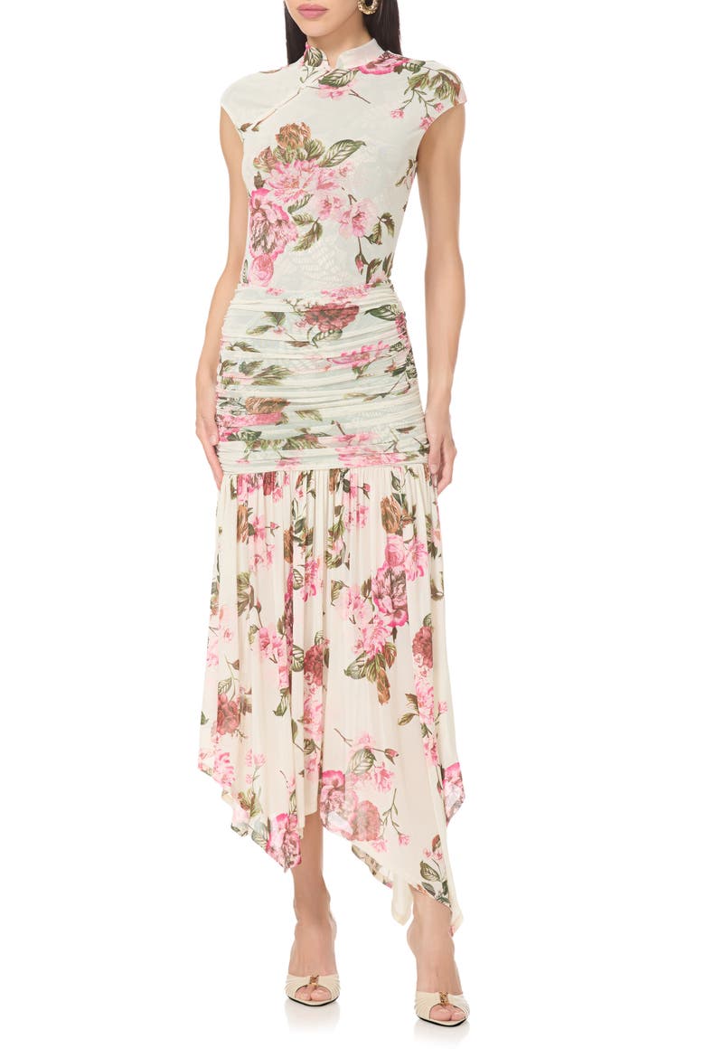 Estella Handkerchief Hem Maxi Skirt, Alternate, color, LAYERED ROSES