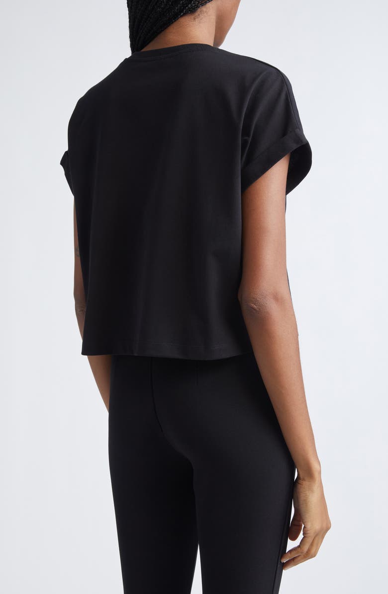 Balmain Logo Crop Graphic T-Shirt, Alternate, color, Black/ White