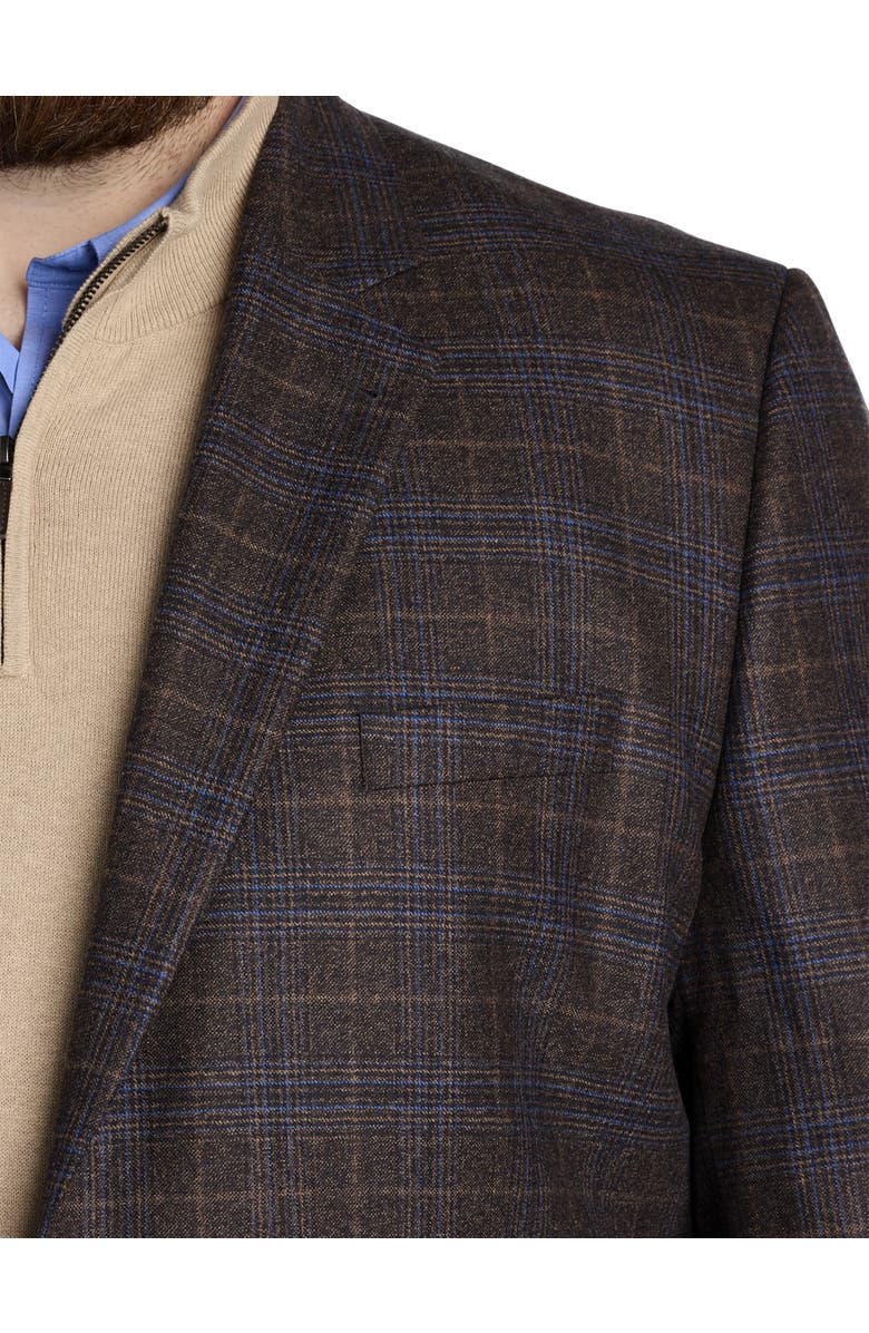 Oak Hill Premium by DXL Big & Tall Plaid Sport Coat, Alternate, color, Brown