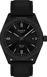 PRC 100 Solar Quartz Leather Strap Watch, 39mm (Men) | Nordstrom