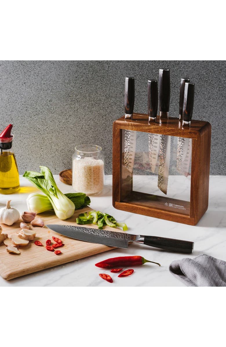 Cuisine::pro<sup>®</sup> Damashiro EMPEROR<sup>®</sup> Mokuzai 7-Piece Knife Block, Alternate, color, Silver