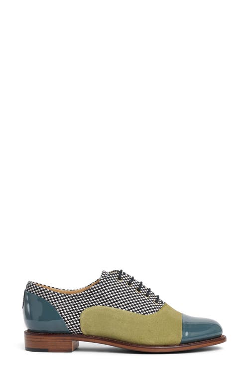 The Office Of Angela Scott Ms. Baker Cap Toe Oxford In Sage Checkerboard