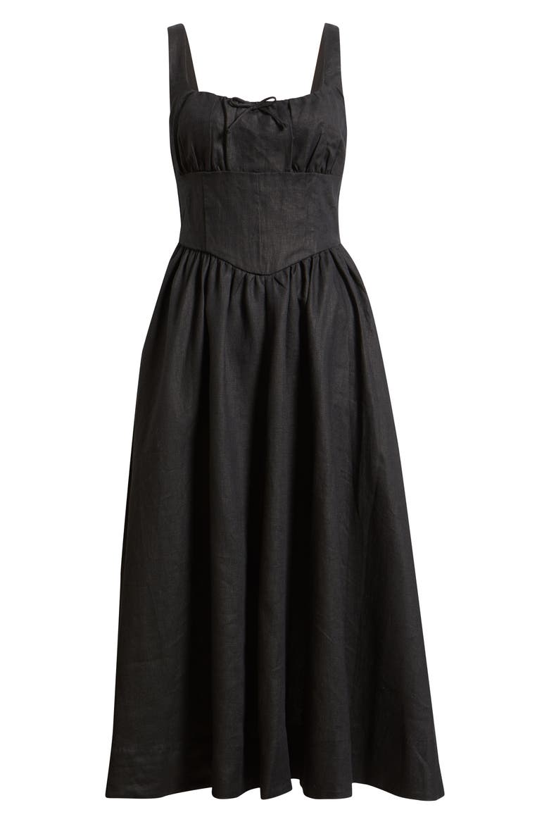 Balia Linen Sundress, Alternate, color, BLACK