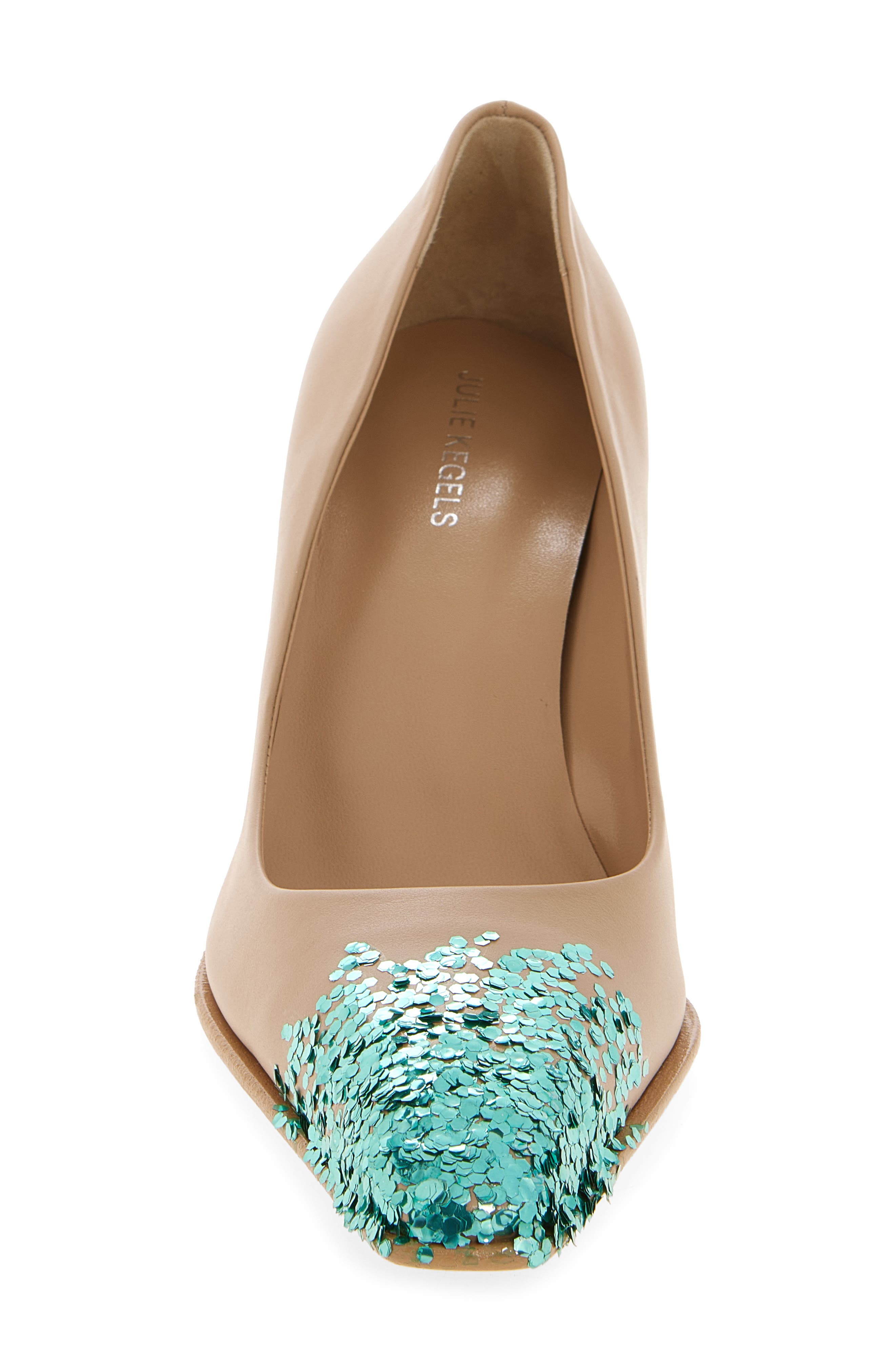 JULIE KEGELS Fanta Glitter Pump, Alternate, color, Camel