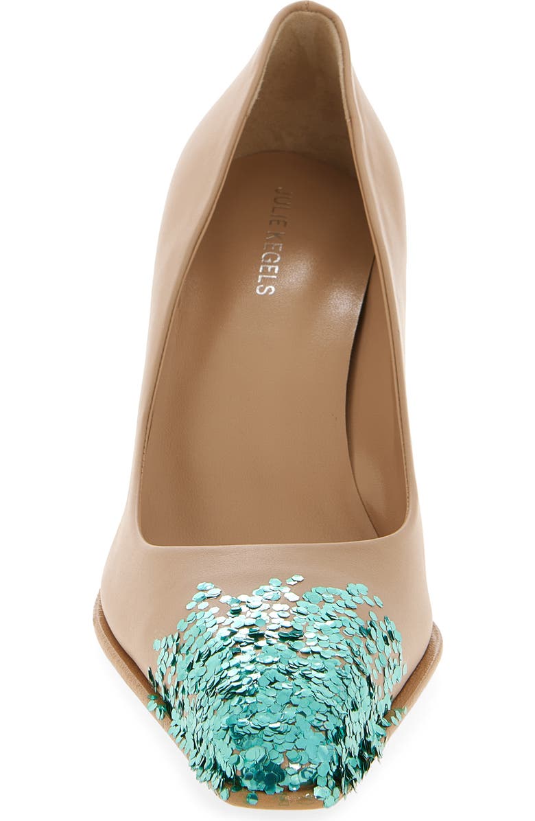 JULIE KEGELS Fanta Glitter Pump, Alternate, color, Camel