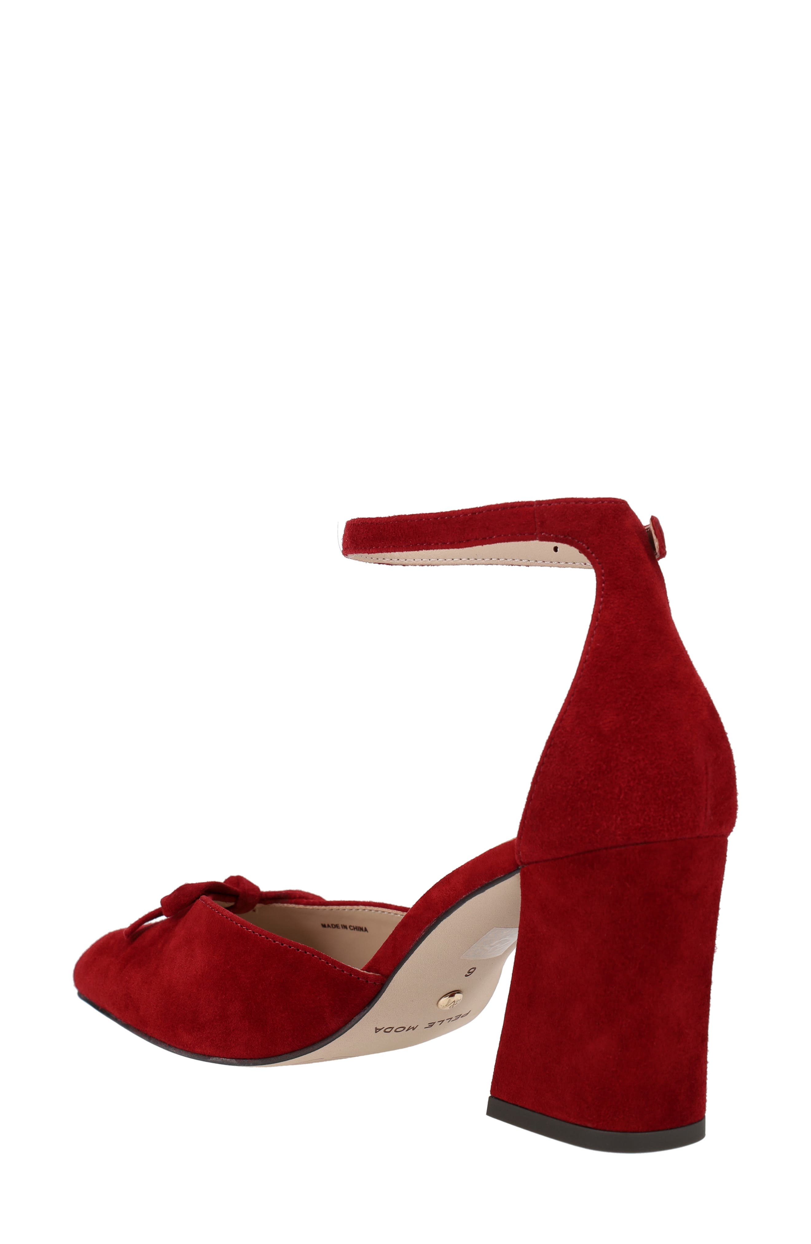 Heleen Ankle Strap Pump, Alternate, color, CRANBERRY