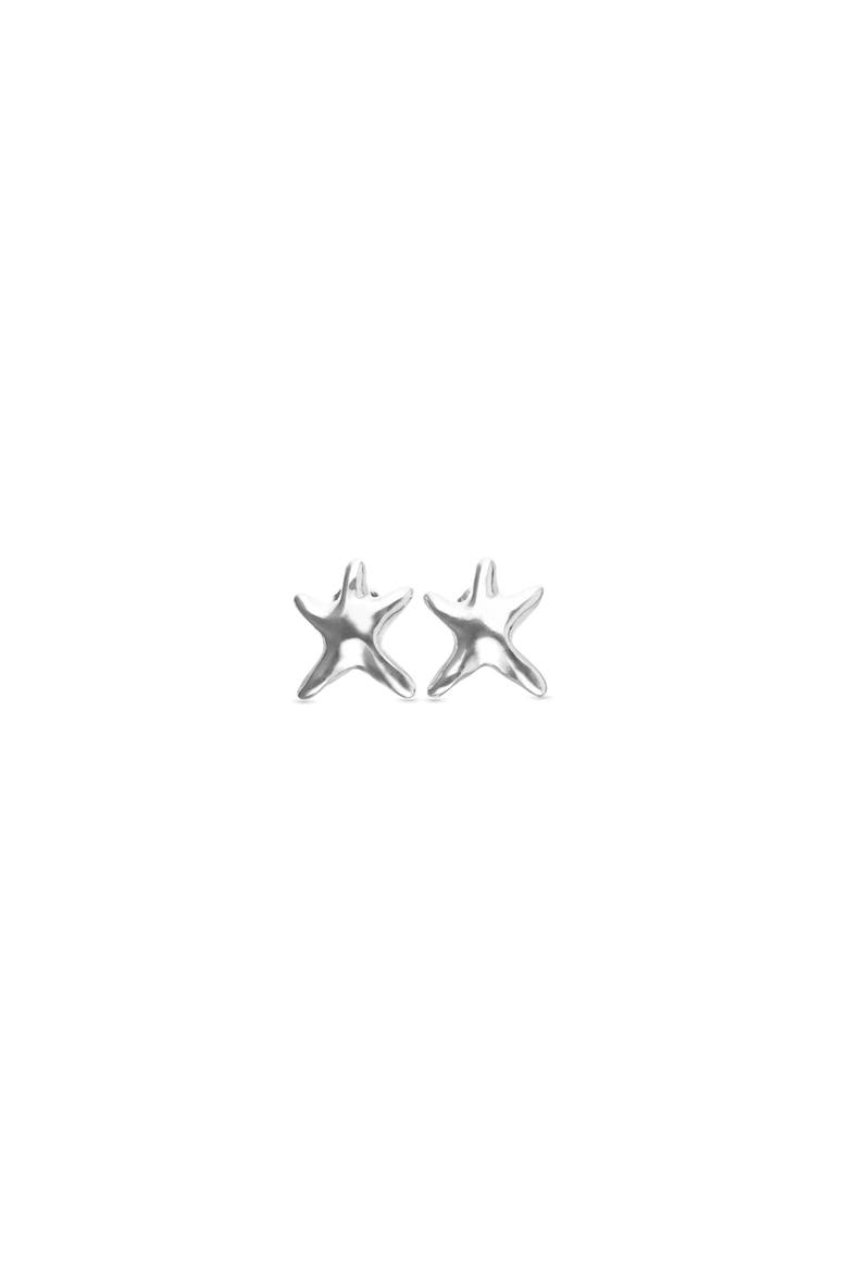 Small Silver-tone Star Earrings, Main, color, Silver