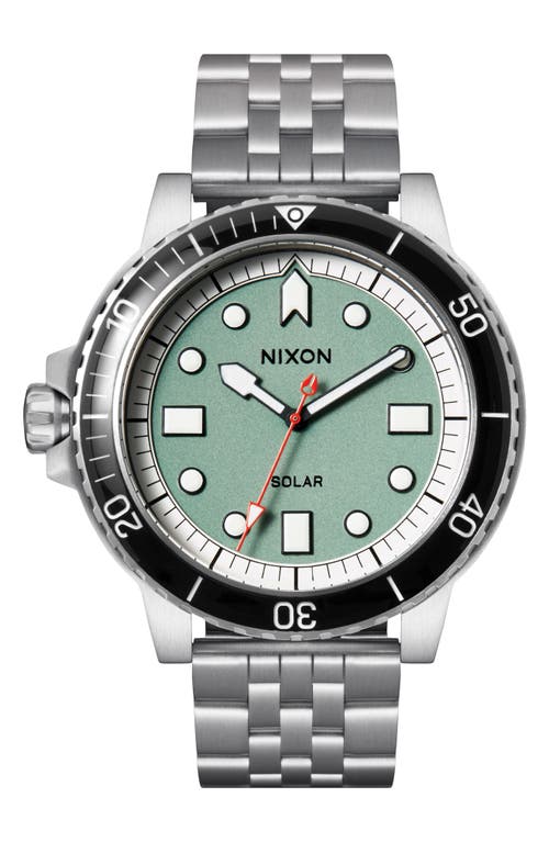 Nixon The Stinger Dive Bracelet Watch, 44mm in Silver /Jade /White 