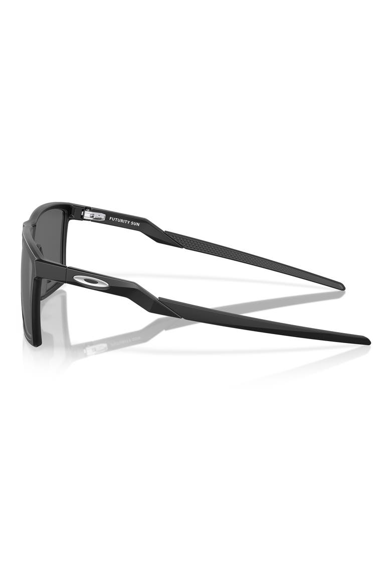 Futurity Sun 57mm Polarized Square Sunglasses, Alternate, color, SHINY BLACK